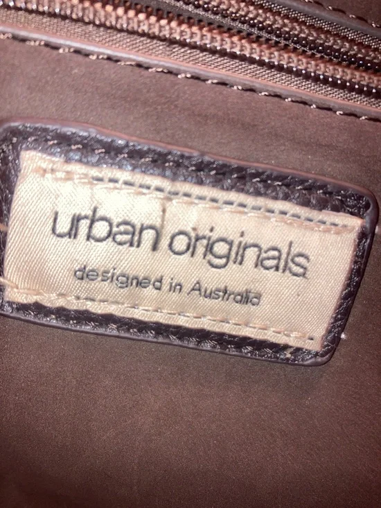 Urban Originals LARGE Yellow Leather Tote Bag with dark brown Straps - Picture 7 of 11